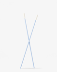 Load image into Gallery viewer, Two light blue petsmile Professional Toothpaste Applicator Swabs with white tips are crossed in an X shape on a plain white background, ideal for precise pet dental care.
