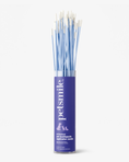 Load image into Gallery viewer, A clear petsmile container holds many blue Professional Toothpaste Applicator Swabs with white tips, designed for precise pet dental care and professional Petsmile toothpaste application.
