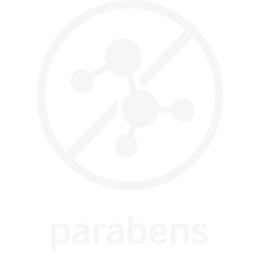 A plain, mostly white square with the word parabens in light gray lowercase letters centered below the square.