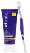 Complete dental care for pets , Purple brush and toothpaste kit , 45-degree angle brush and toothpaste , VOHC approved toothpaste in London Broil flavor , petsmile dental care for professional results