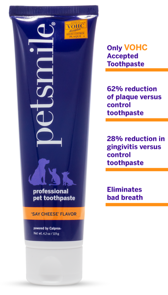 petsmile professional dog toothpaste with safe ingredients , petsmile professional dog toothpaste , Large tube of cheese flavor dog toothpaste , 62% greater in plaque reduction, 28% greater in gingivitis reduction , Easy steps, fresher breath , Eliminates bad breath, fresh dog toothpaste.