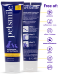 Load image into Gallery viewer, Two tubes of petsmile Professional Pet Toothpaste (London Broil Flavor - Large) are shown. A list highlights this VOHC-accepted toothpaste is free of parabens, sulfates, silica, gluten & more—ideal for dog dental care.
