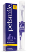 Proven dental care for dogs , Professional-grade brush and toothpaste combo , Large dog toothbrush and toothpaste in London Broil Flavor , VOHC-approved dog toothpaste in purple bottle , petsmile dental care for professional results