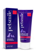 Load image into Gallery viewer, A purple box and tube of petsmile Professional Pet Toothpaste in London Broil flavor, featuring white text and dog/cat silhouettes. This VOHC-accepted toothpaste uses Calprox® to help prevent dog dental disease.
